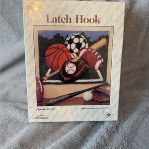 Wonder Art by Caron Vintage Latch Hook Sports Kit-‎ no hook or binding included